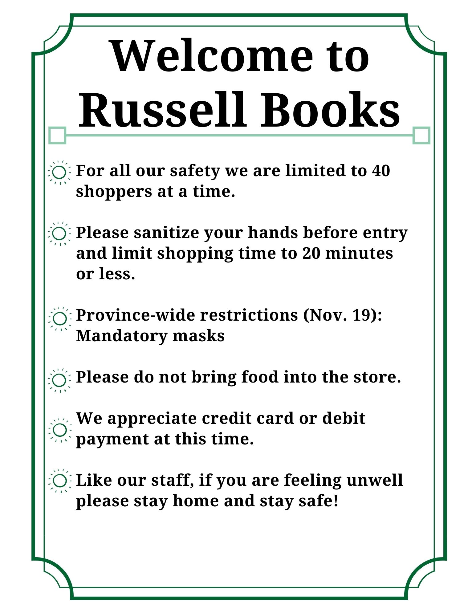 Updated Welcome to Russell Books